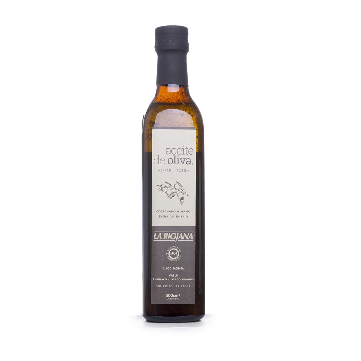 Aceite de Oliva Organico Vidrio Oscuro a la Riojana x 500 ml.