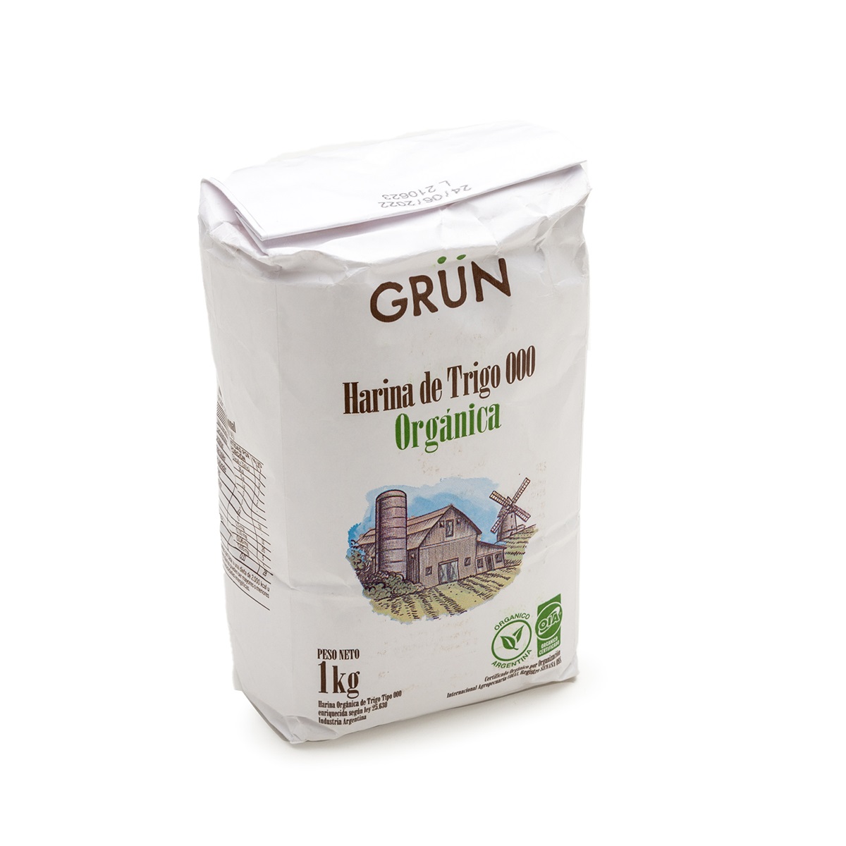Harina Blanca 000 Orgánica Grun x 1 Kg.